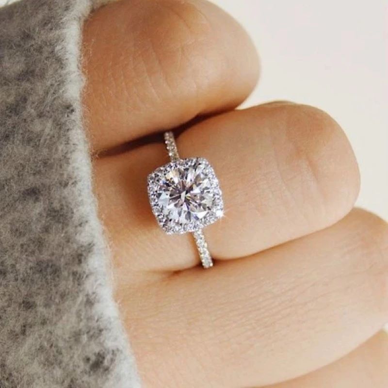 Silver Color Oval Pear Cut Wedding Rings For Women Luxury Promise Engagement Bridal Jewelry Cubic Zirconia Anniversary Ring Women Jewelry