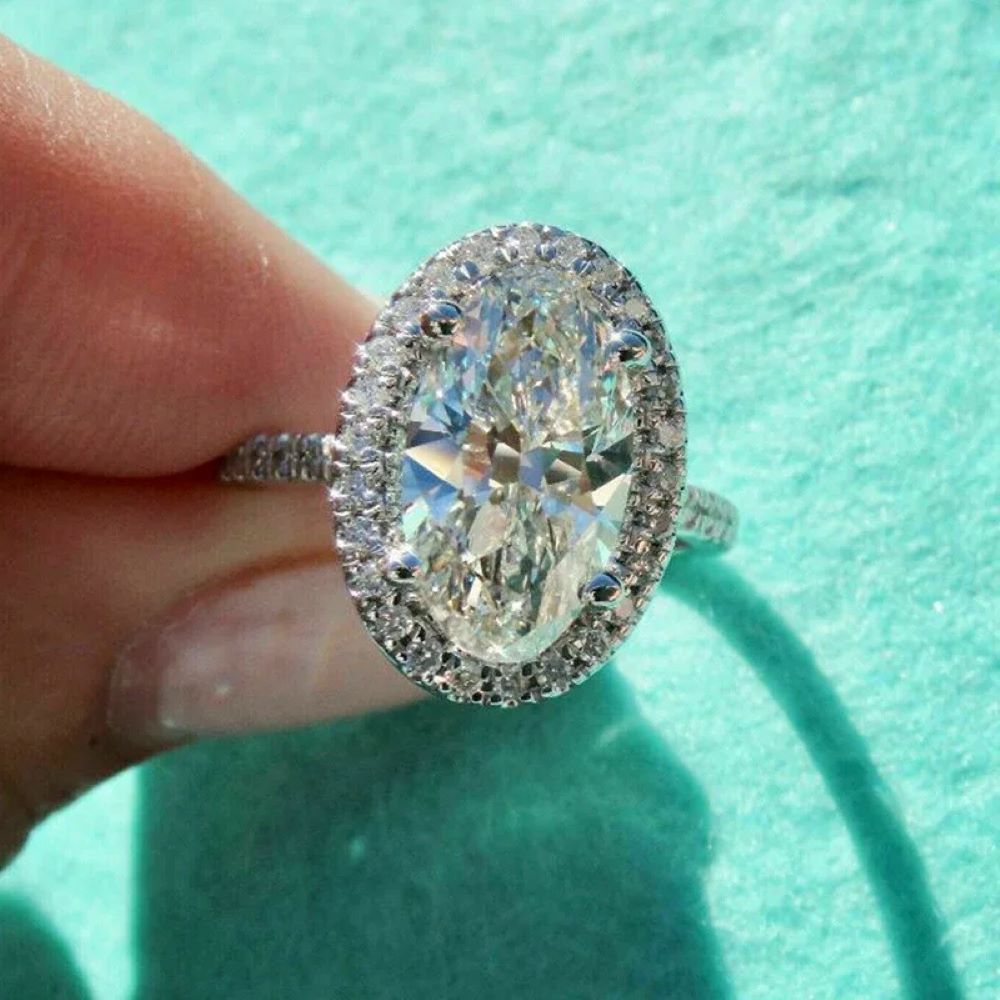 Silver Color Oval Pear Cut Wedding Rings For Women Luxury Promise Engagement Bridal Jewelry Cubic Zirconia Anniversary Ring Women Jewelry