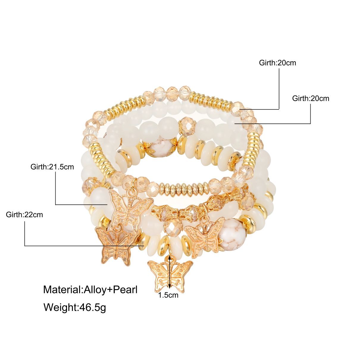 4pcs String Bead Lady Bracelet New Fashion Style Hand Chain Bracelet Set Four-piece Butterfly Bracelet  Women Jewelry Bracelets