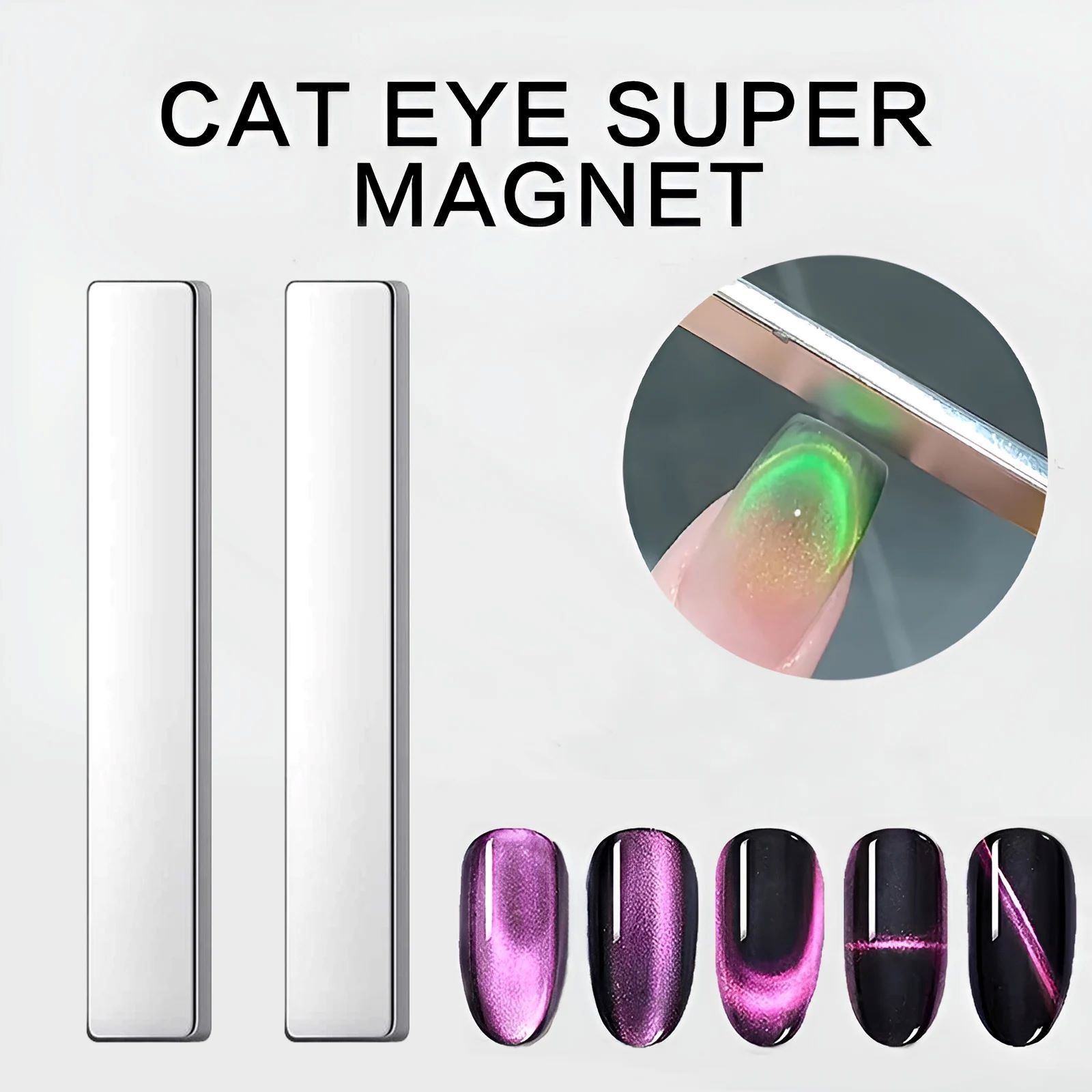 2pcs Nail Art Magnetic Pen 3D Cat Eye Painting Nails Art Design Dual-Ended Magnet Wand Gel Polish Magic Manicure  False Nails Accessories