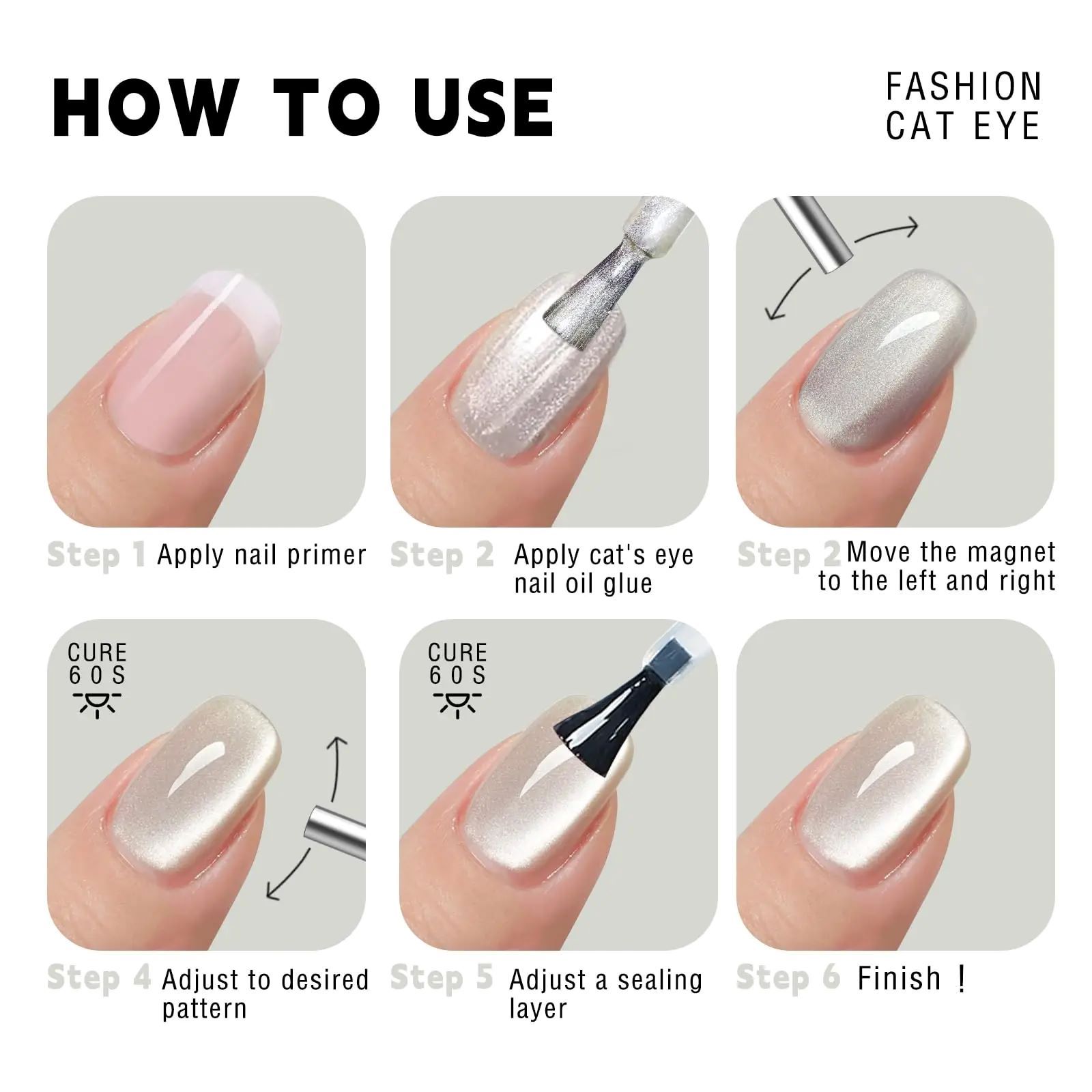 2pcs Nail Art Magnetic Pen 3D Cat Eye Painting Nails Art Design Dual-Ended Magnet Wand Gel Polish Magic Manicure  False Nails Accessories