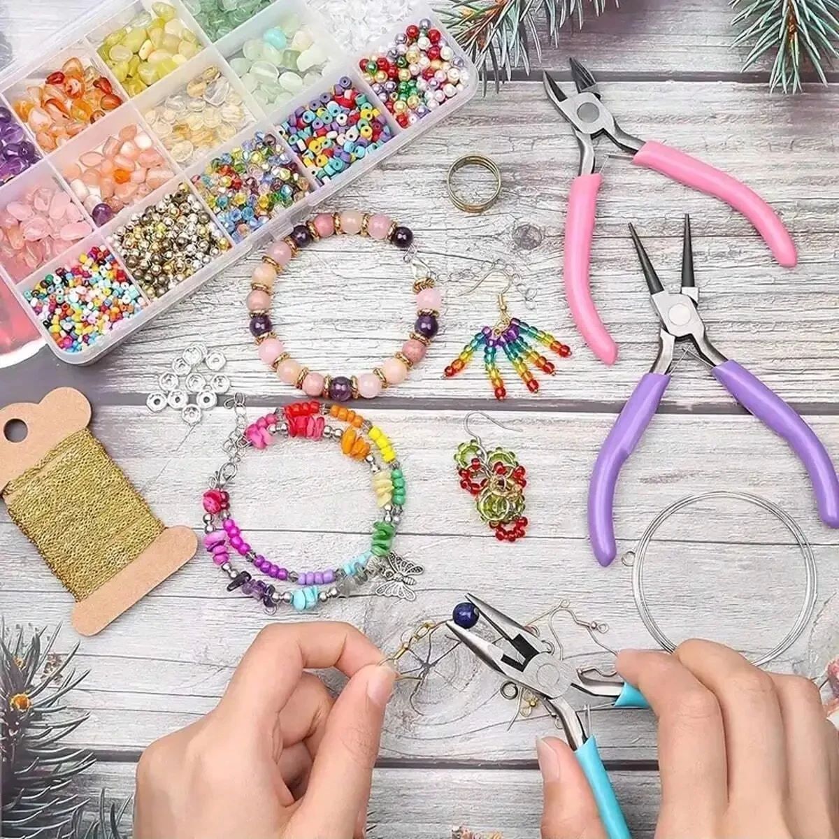 3pcs Jewelry Making Pliers Set - Needle Nose, Chain Nose, Round Nose & Wire Cutter - Perfect for Jewelry Repair, Wire Wrapping