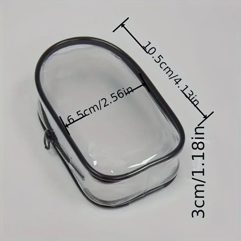 2PCS Portable Mini Clear Zipper Storage Bag - Space-Saving Organizer for Earphones & Chargers, Versatile with Handy Keychain Loop