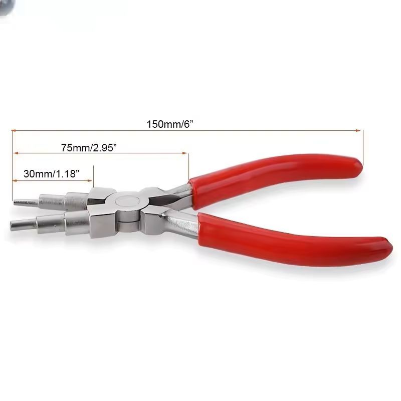 6" Jewelry Pliers Carbon Steel Round Nose Needle Nose Pliers For 3-10mm Rings DIY Wire Looper Jewelry Bail Pliers Jewelry Makin Hand Tools