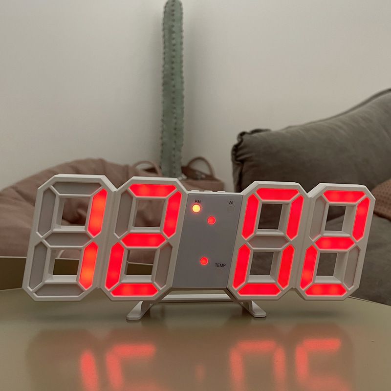 3D LED Digital Clock Wall Decoration Glow Night Mode Decoration for Bedroom Adjustable Electronic Watch Room Decor Aesthetics