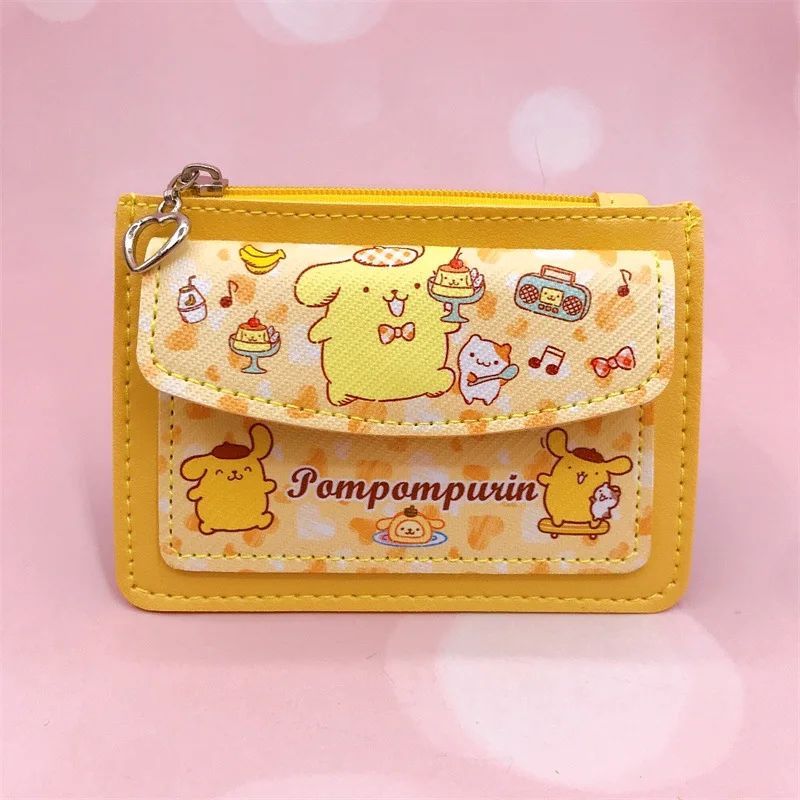 Kawaii Cartoon PU Leather Wallet Sanrio Anime Hello Kitty Cinnamoroll Kuromi Casual Short Wallets Cute Card Holder Coin Purse