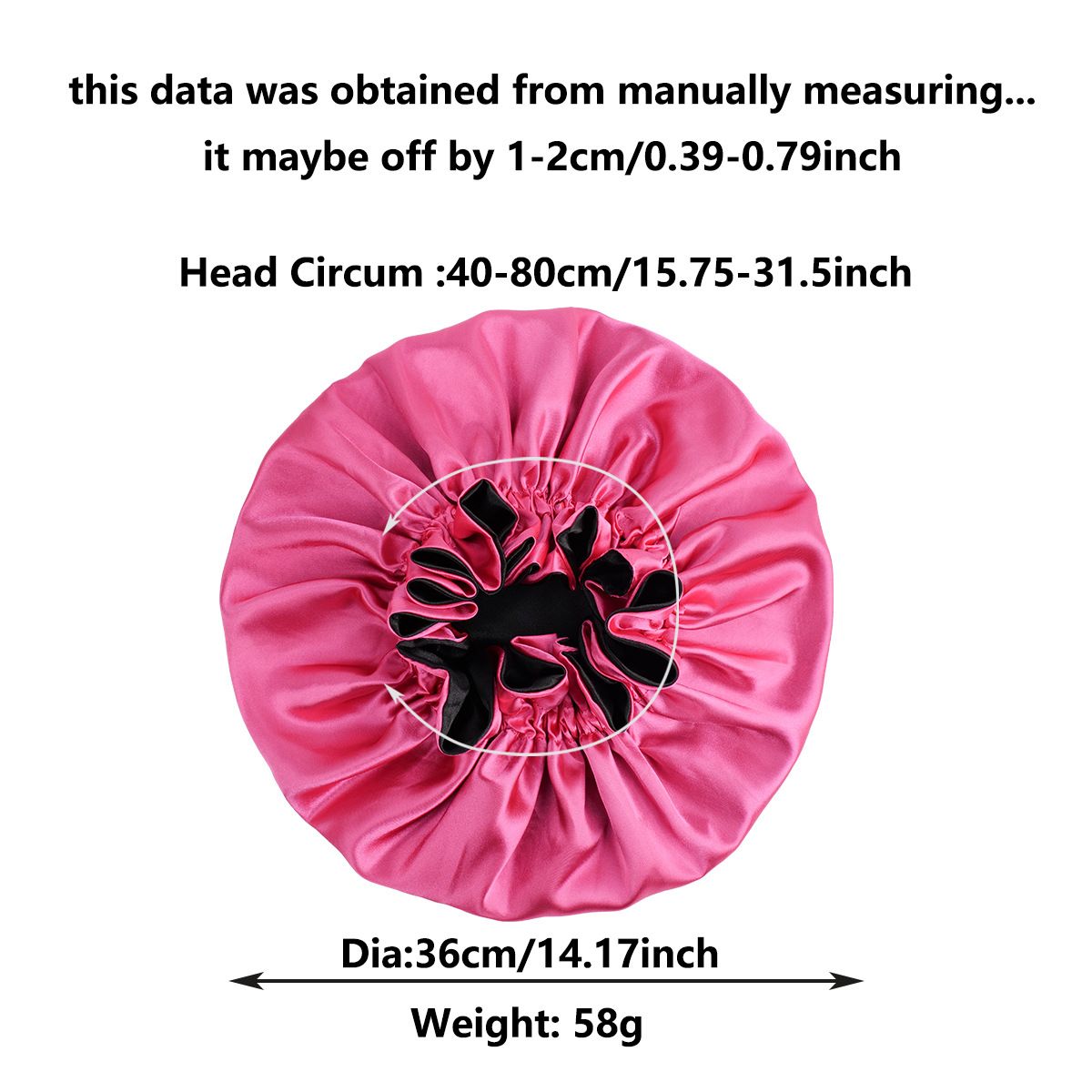 1pc Double Layer Laced edge satin bonnets matching colors sleep bonnet cap