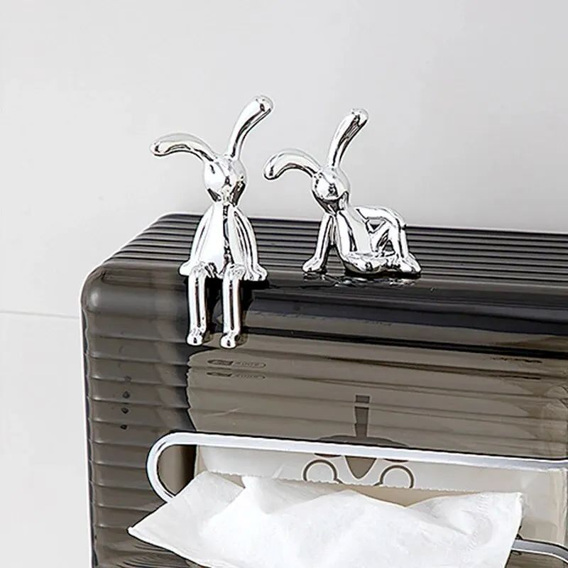 2PC Long-Eared Rabbit Double Statue Cartoon Decoration Accessories Living Room Bedroom Car Decoration Desktop Decorative Ornamet  Decorations Centerpieces