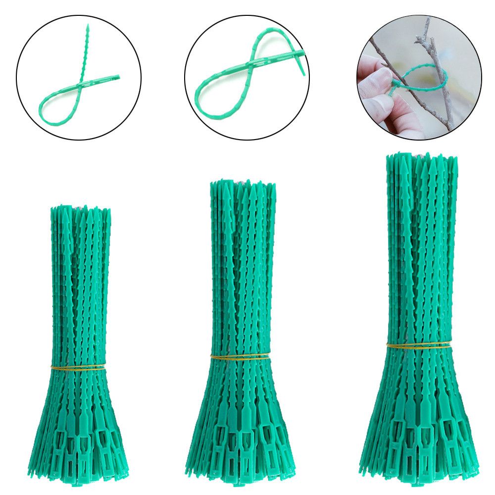 50pcs Adjustable Plastic Plant Cable Ties Reusable Cable Ties for Garden Tree Climbing Support Plant Vine Tomato Stem Clip