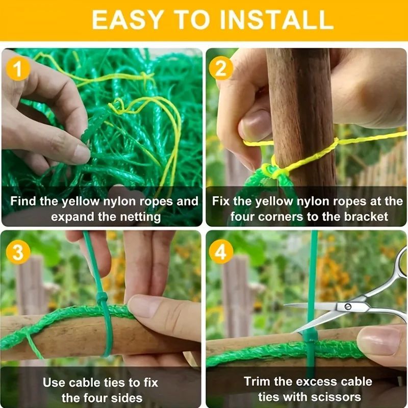 High-quality Garden Climbing Netting Strong Nylon Plant Trellis for Climbing Plants Loofah Morning Glory Flowers Cucumber Vine
