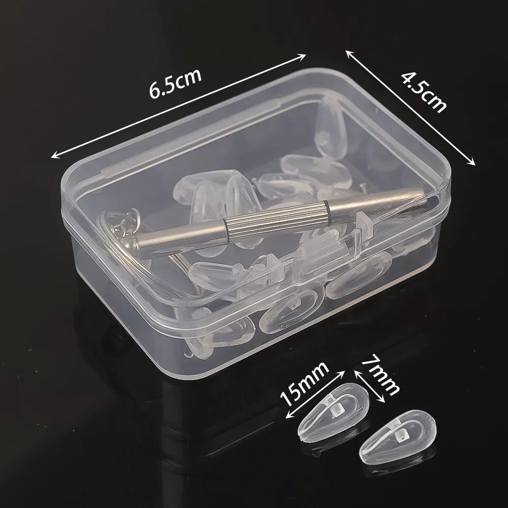 20Pcs/Set Silicone Glasses Nose Pad Airbag Soft Air Non-Slip Air Cushion Boles with Screws Screwdrivers Eyeglasses Accessories