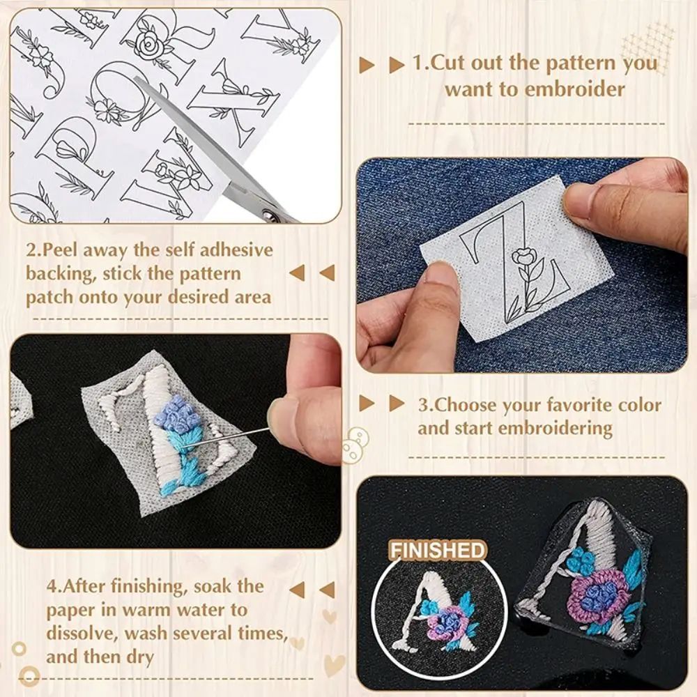 2 Sheets Stitching Embroidery Paper Water Soluble Embroidery Stabilizer Sewing DIY Handmade Embroidery Crafts Supplies Accessories