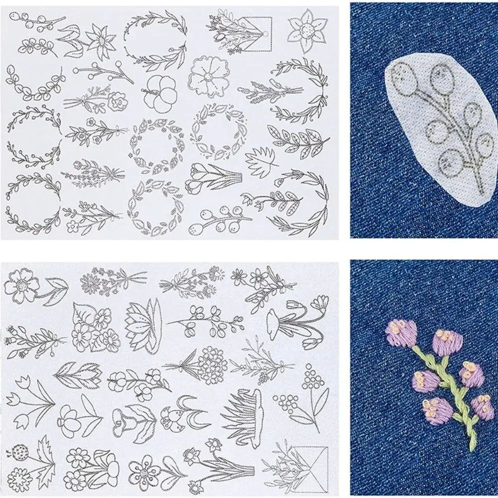 2 Sheets Stitching Embroidery Paper Water Soluble Embroidery Stabilizer Sewing DIY Handmade Embroidery Crafts Supplies Accessories