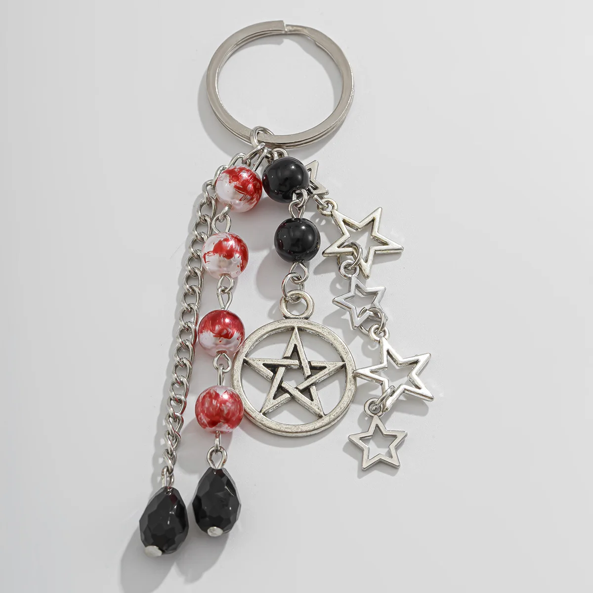 Y2K Fashion Flower Star Love Bow Strawberry Pendant Acrylic Keychain Student Women's Bag Backpack Pants Chain Accessories