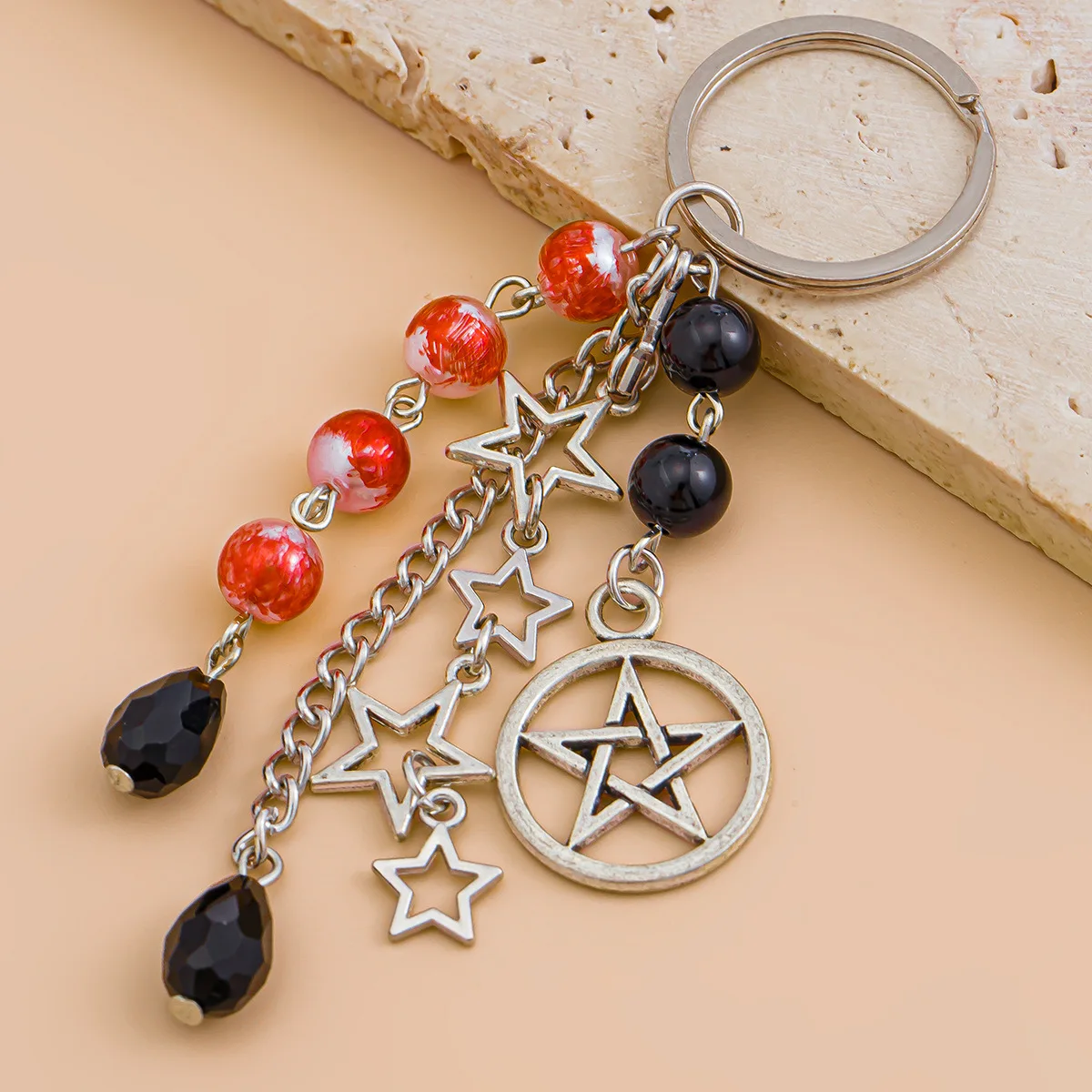 Y2K Fashion Flower Star Love Bow Strawberry Pendant Acrylic Keychain Student Women's Bag Backpack Pants Chain Accessories