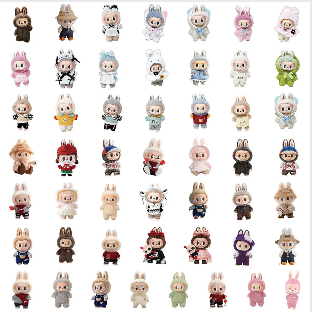 50PCS Cute Cartoon LABUBU Doll Graffiti Stickers for Bicycle Hand Account Pencil Case Decals