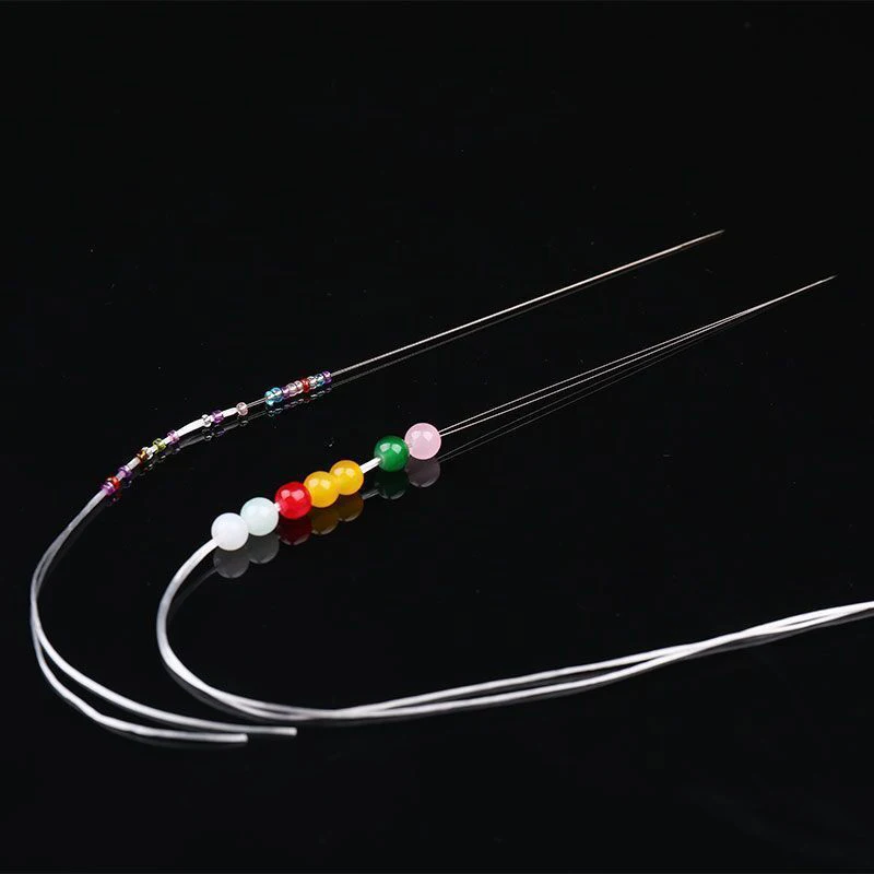 5pcs/set Open Big Eye Beading Needles for Making Necklace Bracelet DIY Stainless Steel Self Threading Bead Tools Jewelry Pins