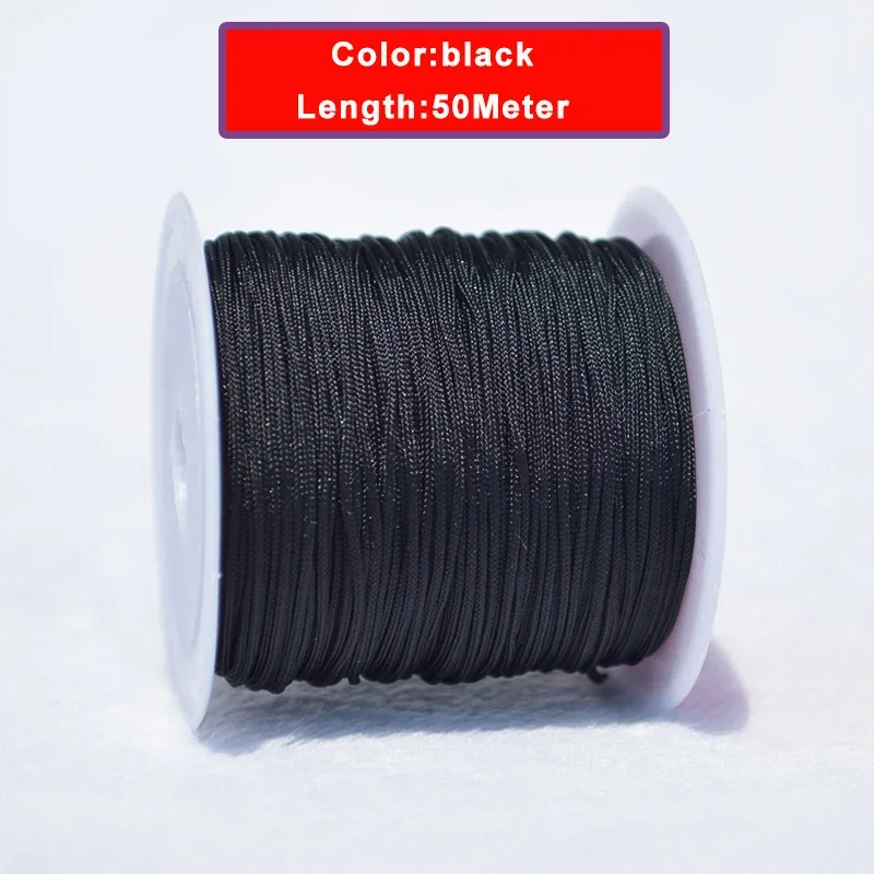 50M/Roll 0.8mm Nylon Beading String Macrame Thread Bracelet String Chinese Knot Cord for Braided Bracelet DIY Craft Jewelry Make