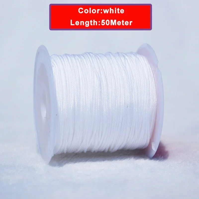 50M/Roll 0.8mm Nylon Beading String Macrame Thread Bracelet String Chinese Knot Cord for Braided Bracelet DIY Craft Jewelry Make