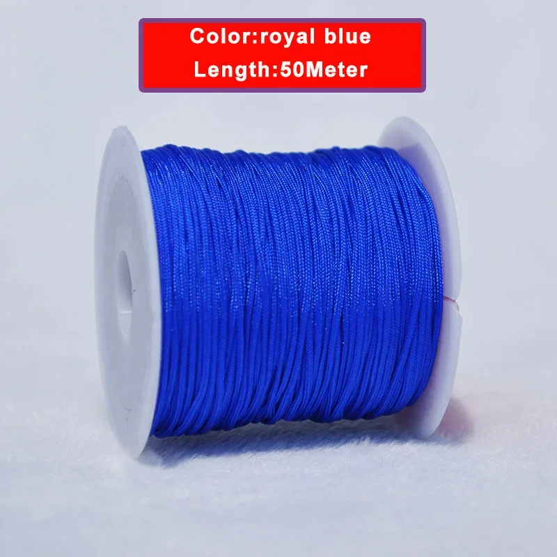 50M/Roll 0.8mm Nylon Beading String Macrame Thread Bracelet String Chinese Knot Cord for Braided Bracelet DIY Craft Jewelry Make