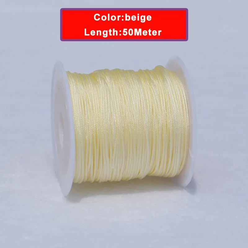 50M/Roll 0.8mm Nylon Beading String Macrame Thread Bracelet String Chinese Knot Cord for Braided Bracelet DIY Craft Jewelry Make