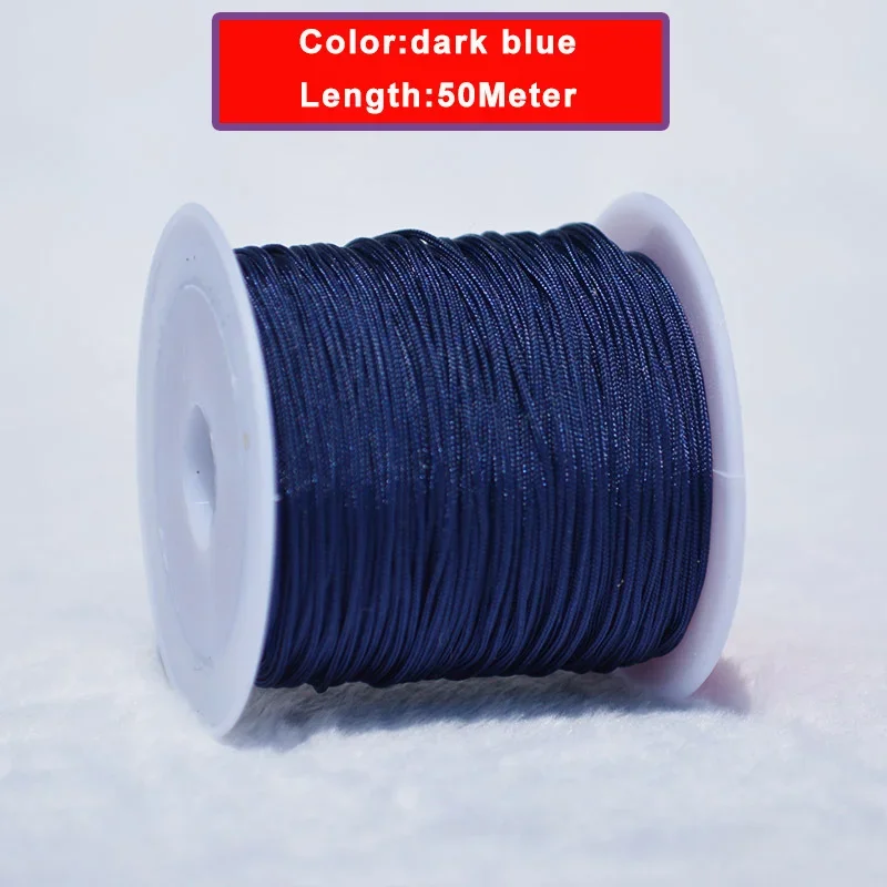 50M/Roll 0.8mm Nylon Beading String Macrame Thread Bracelet String Chinese Knot Cord for Braided Bracelet DIY Craft Jewelry Make