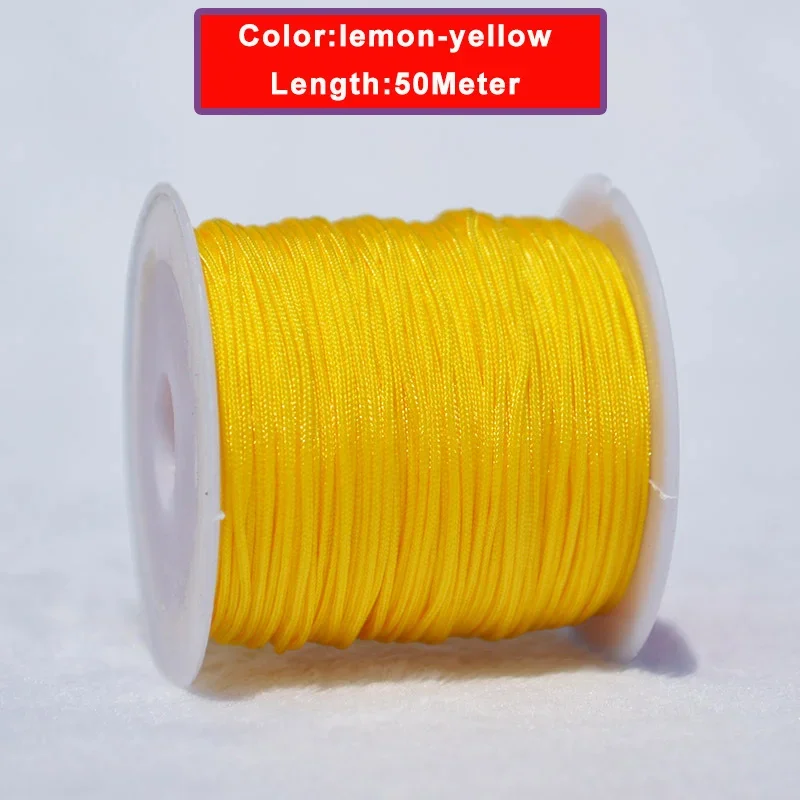 50M/Roll 0.8mm Nylon Beading String Macrame Thread Bracelet String Chinese Knot Cord for Braided Bracelet DIY Craft Jewelry Make