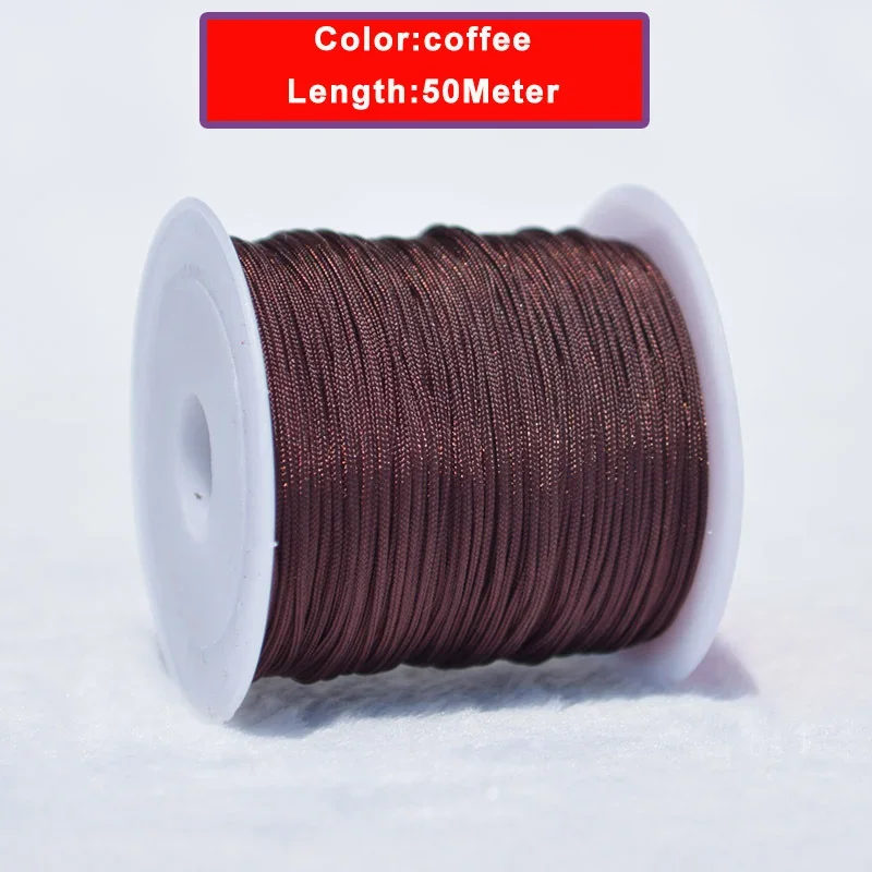 50M/Roll 0.8mm Nylon Beading String Macrame Thread Bracelet String Chinese Knot Cord for Braided Bracelet DIY Craft Jewelry Make