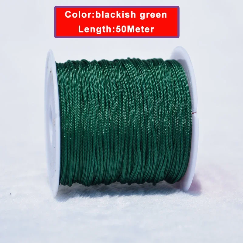 50M/Roll 0.8mm Nylon Beading String Macrame Thread Bracelet String Chinese Knot Cord for Braided Bracelet DIY Craft Jewelry Make