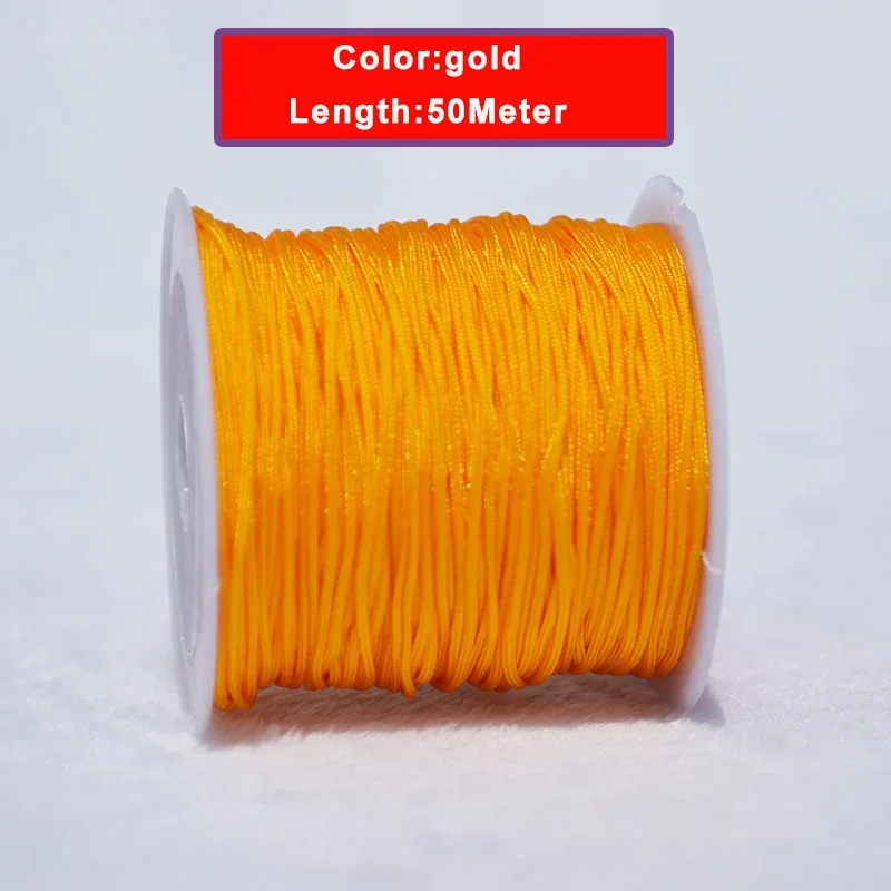 50M/Roll 0.8mm Nylon Beading String Macrame Thread Bracelet String Chinese Knot Cord for Braided Bracelet DIY Craft Jewelry Make