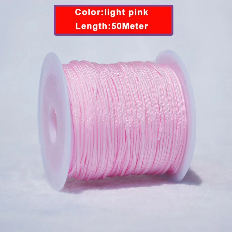 50M/Roll 0.8mm Nylon Beading String Macrame Thread Bracelet String Chinese Knot Cord for Braided Bracelet DIY Craft Jewelry Make