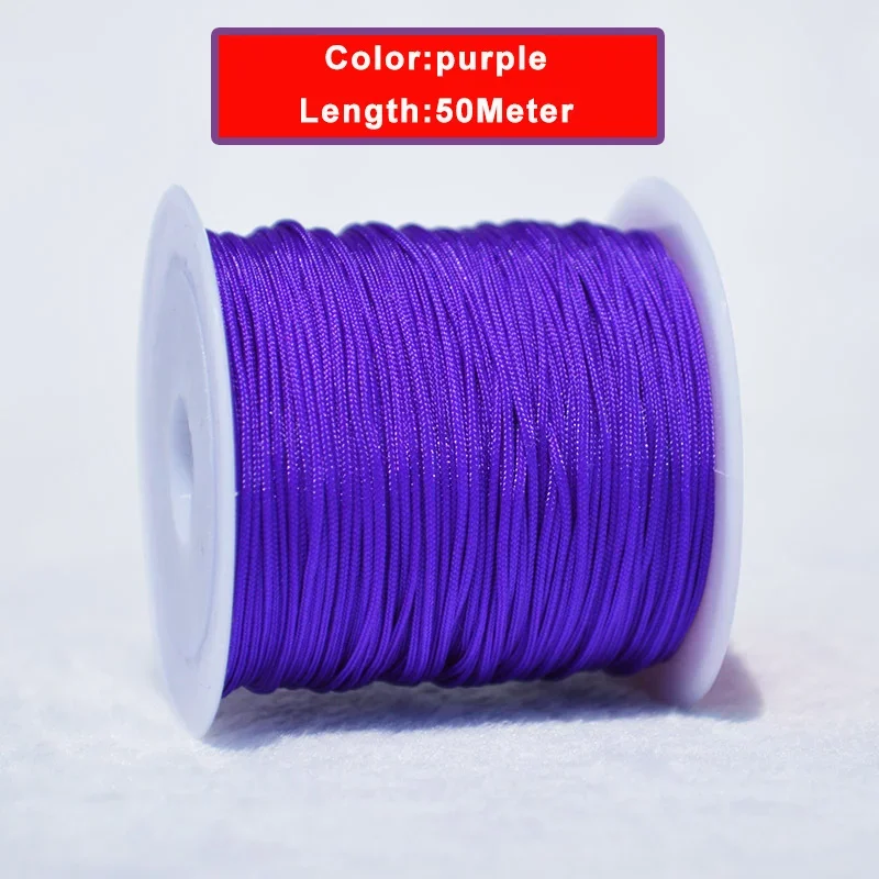 50M/Roll 0.8mm Nylon Beading String Macrame Thread Bracelet String Chinese Knot Cord for Braided Bracelet DIY Craft Jewelry Make