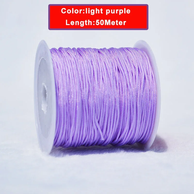 50M/Roll 0.8mm Nylon Beading String Macrame Thread Bracelet String Chinese Knot Cord for Braided Bracelet DIY Craft Jewelry Make