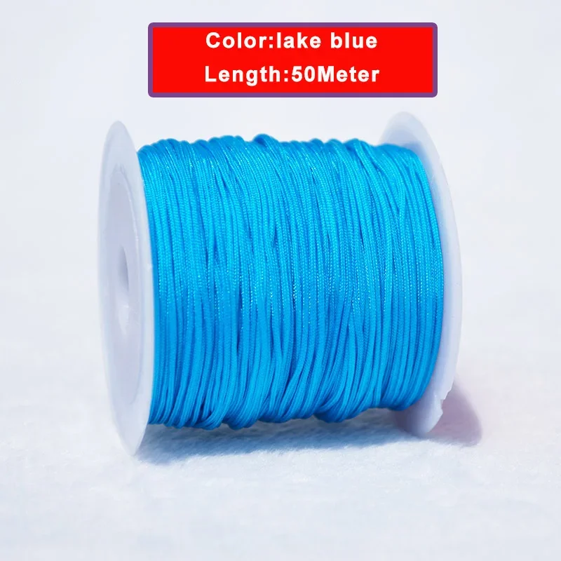 50M/Roll 0.8mm Nylon Beading String Macrame Thread Bracelet String Chinese Knot Cord for Braided Bracelet DIY Craft Jewelry Make