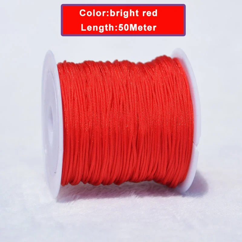50M/Roll 0.8mm Nylon Beading String Macrame Thread Bracelet String Chinese Knot Cord for Braided Bracelet DIY Craft Jewelry Make