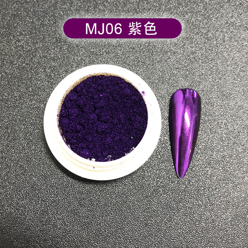 1PCS Nail Mirror Chrome Shimmer Glitter Holographic Colorful Dust Metallic Effect Pigment Powder ForUV Gel Polish Nail Art Decoration