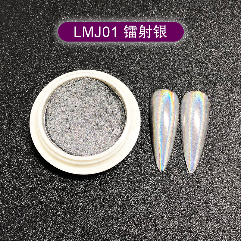 1PCS Nail Mirror Chrome Shimmer Glitter Holographic Colorful Dust Metallic Effect Pigment Powder ForUV Gel Polish Nail Art Decoration