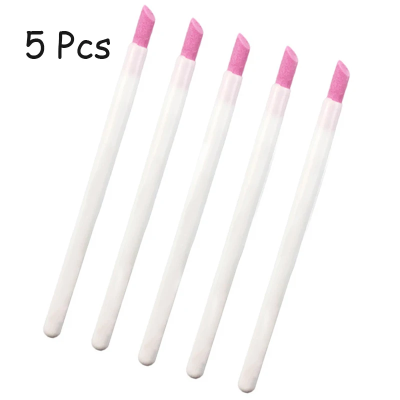 5PC Nails Art Quartz Grinding Pen Nail Cuticle scissors Dead Skin Remover UV Gel Polish Manicure Stick Files Accessories Tools