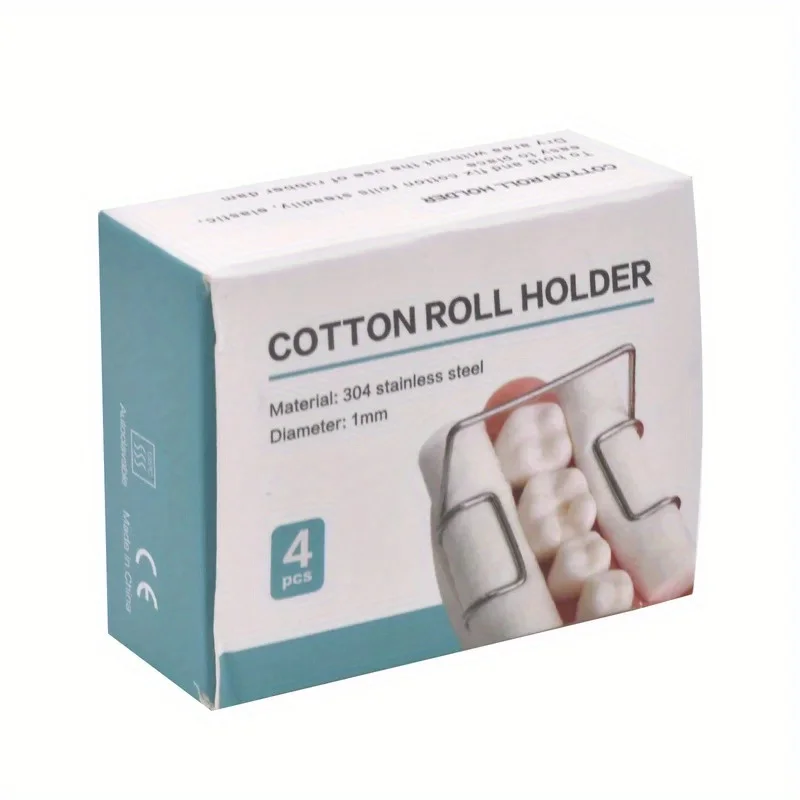 4pcs/Box Dental Moisture Clip Cotton Roll Orthodontic Stainless Steel Tool Holder Autoclavable Dental Material  Dental Care Kits