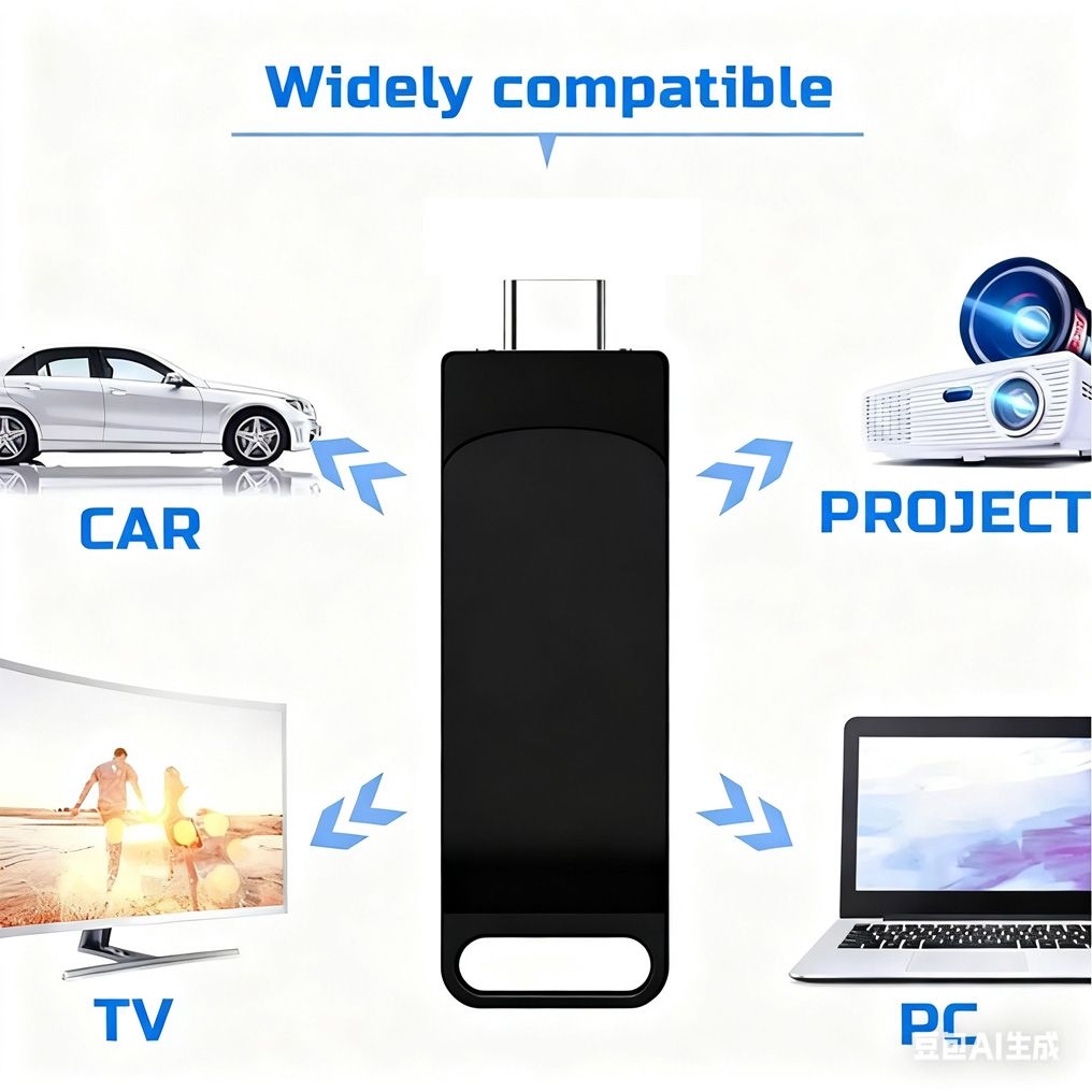 2in1 OTG 1TB USB3.2 Flash Drive Disk Metal Pen Drive Stick U Disk Flashdisk Pendrive USB+Type-C 1T Black