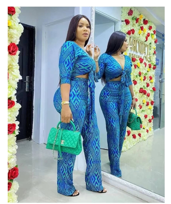 2024 Dashiki Traditional Clothing Two Piece Set Women Africaine Print Bodycon Dress Pants