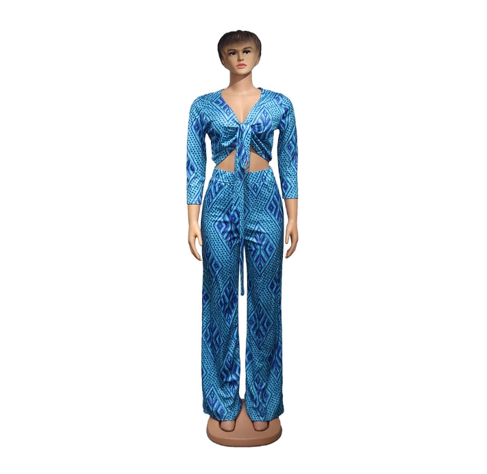 2024 Dashiki Traditional Clothing Two Piece Set Women Africaine Print Bodycon Dress Pants