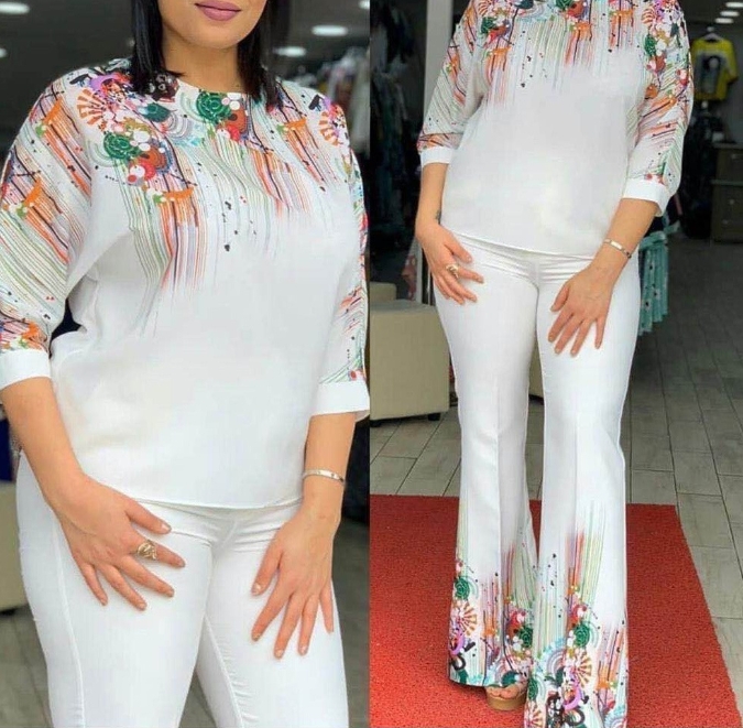 2024 Dashiki Traditional Clothing Two Piece Set Women Africaine Print Bodycon Dress Pants