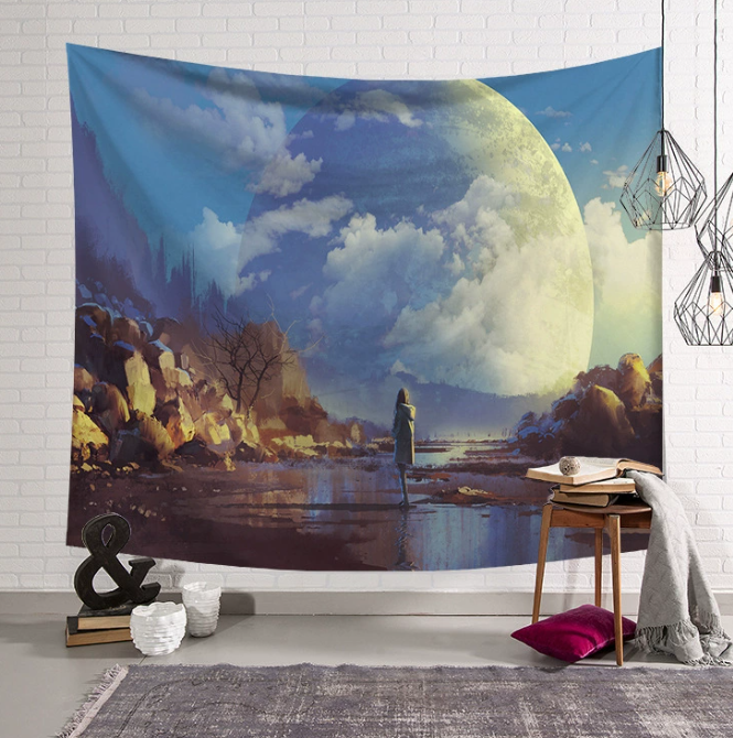Galaxy Hanging Wall Tapestry Hippie Retro Home Decor Yoga Beach Towel 150x130cm/200x150cm