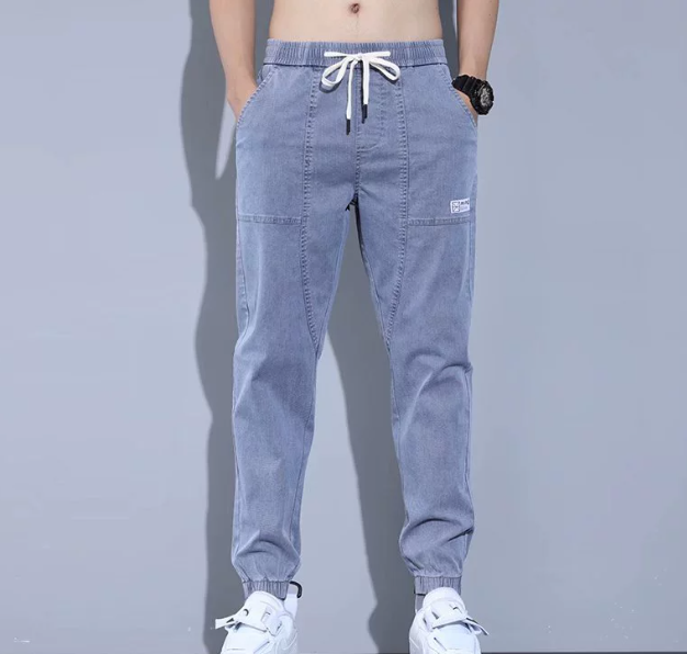 Men Stylish Ripped Jean Pants Biker Skinny Slim Straight Frayed Denim Trousers New Fashion Clothes