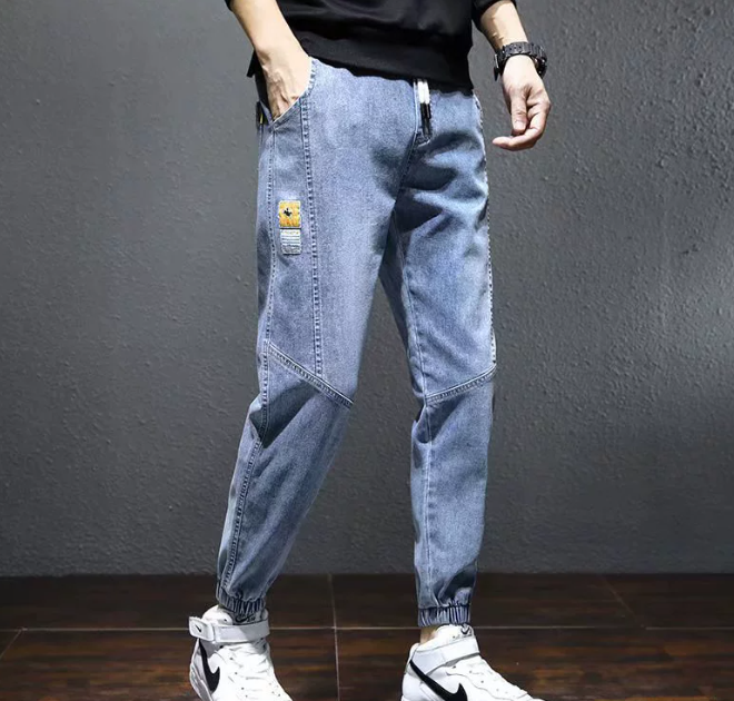 Men Stylish Ripped Jean Pants Biker Skinny Slim Straight Frayed Denim Trousers New Fashion Clothes