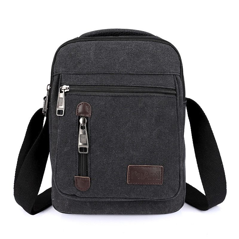 Canvas men's bag new casual shoulder bag lightweight and simple multi-layer men's handbag retro travel crossbody bag trendy