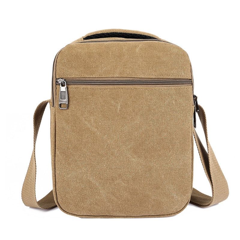Canvas men's bag new casual shoulder bag lightweight and simple multi-layer men's handbag retro travel crossbody bag trendy