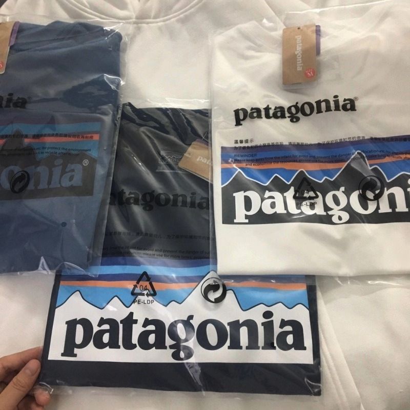 Patagonia Stock Bata Classic Mountain Map Letter Printing Round Neck Cotton Short Sleeve T-shirt for Men and Women