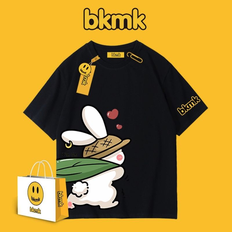 BKMK rabbit short sleeve T-shirt men's new summer new loose cotton couple clothes trendy brand print